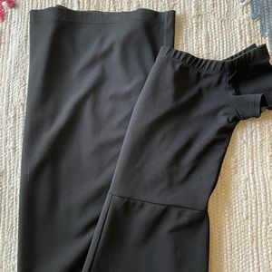 Lulus off the shoulder black jumpsuit, wide leg